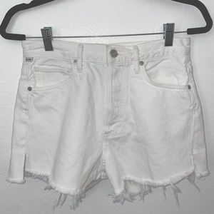 Citizens of Humanity white high rise shorts. Size 26.